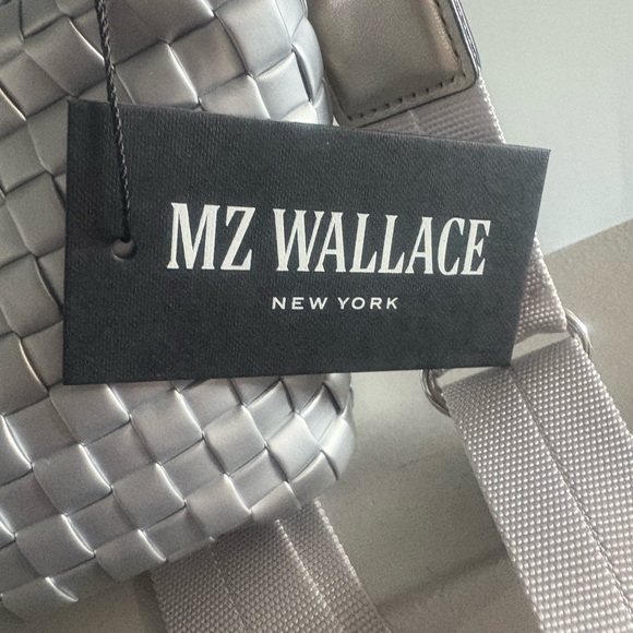 MZ Wallace Silver Shoulder Bag with Quilted Texture - Picture 2 of 6